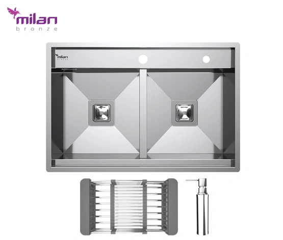خرید سینک 40752BS01 توکار استیل میلان