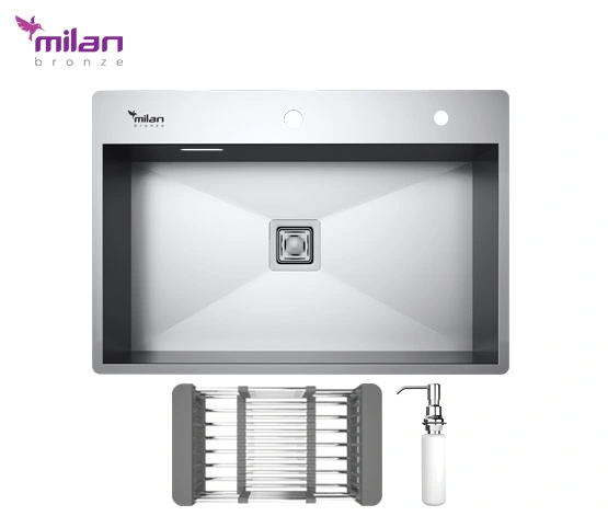 خرید اینترنتی سینک 4075 توکار استیل میلان