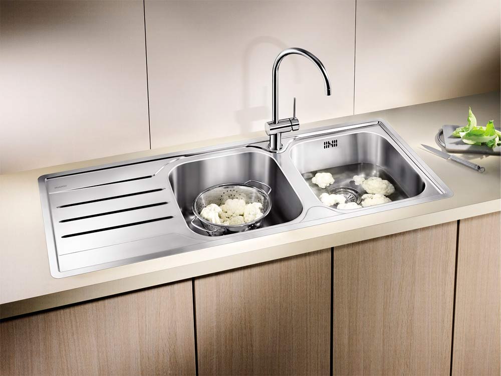 سینک ظرفشویی استیل دو لگن توکار